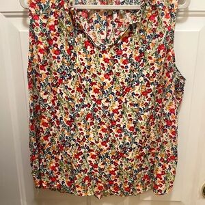 Workshop 2XL Floral Sleeveless Women's Top